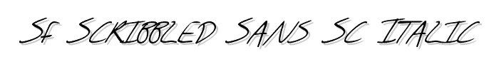 SF Scribbled Sans SC Italic font